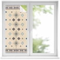 thumbnail image 2 of Boho Geometric Window Privacy Film, Retro Rustic Chic Ethnic Abstract Patterned Static Cling UV Sun Blocking Tint Film Heat Control Windows Films for Bedroom Bathroom, Window Stickers 17.7"x39.3", 2 of 8