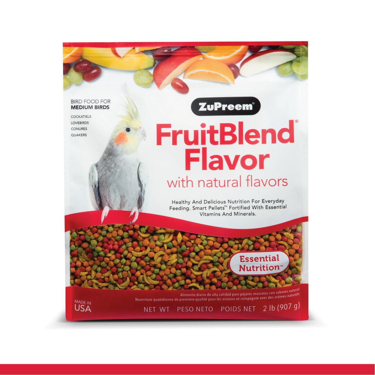 ZuPreem FruitBlend with Natural Fruit Flavors Medium Bird Food 