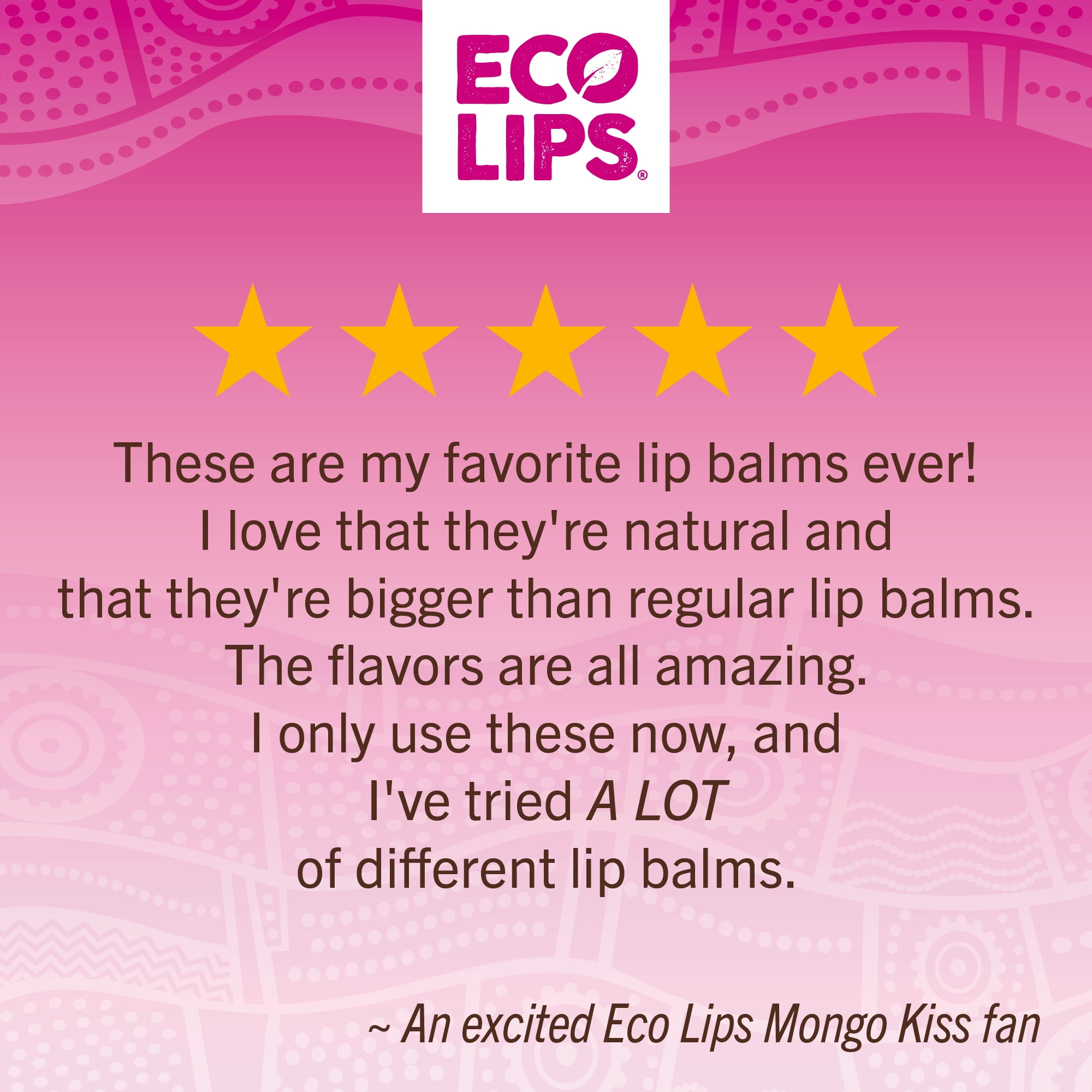 (2 pack) Eco Lips Organic Mongo Kiss Lip Balm 4-pack Variety (0.15 oz. Each)