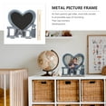 thumbnail image 3 of I Love Dad Heart Shaped Metal Photo Frame with Silver Finish for Tabletop Display and Father's Day, 3 of 8