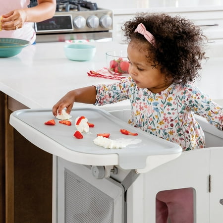 Guidecraft Kitchen Helper Mealtime and Play Tray - Easy to Clean, Detachable Feeding and Activity Table Extension for Toddlers