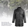 thumbnail image 4 of Rain Jacket Men's Rain Parka PVC Waterproof and Windproof High Visibility Design Not Stuffy Adjustable Hood Stretch Rain Jacket, 4 of 7