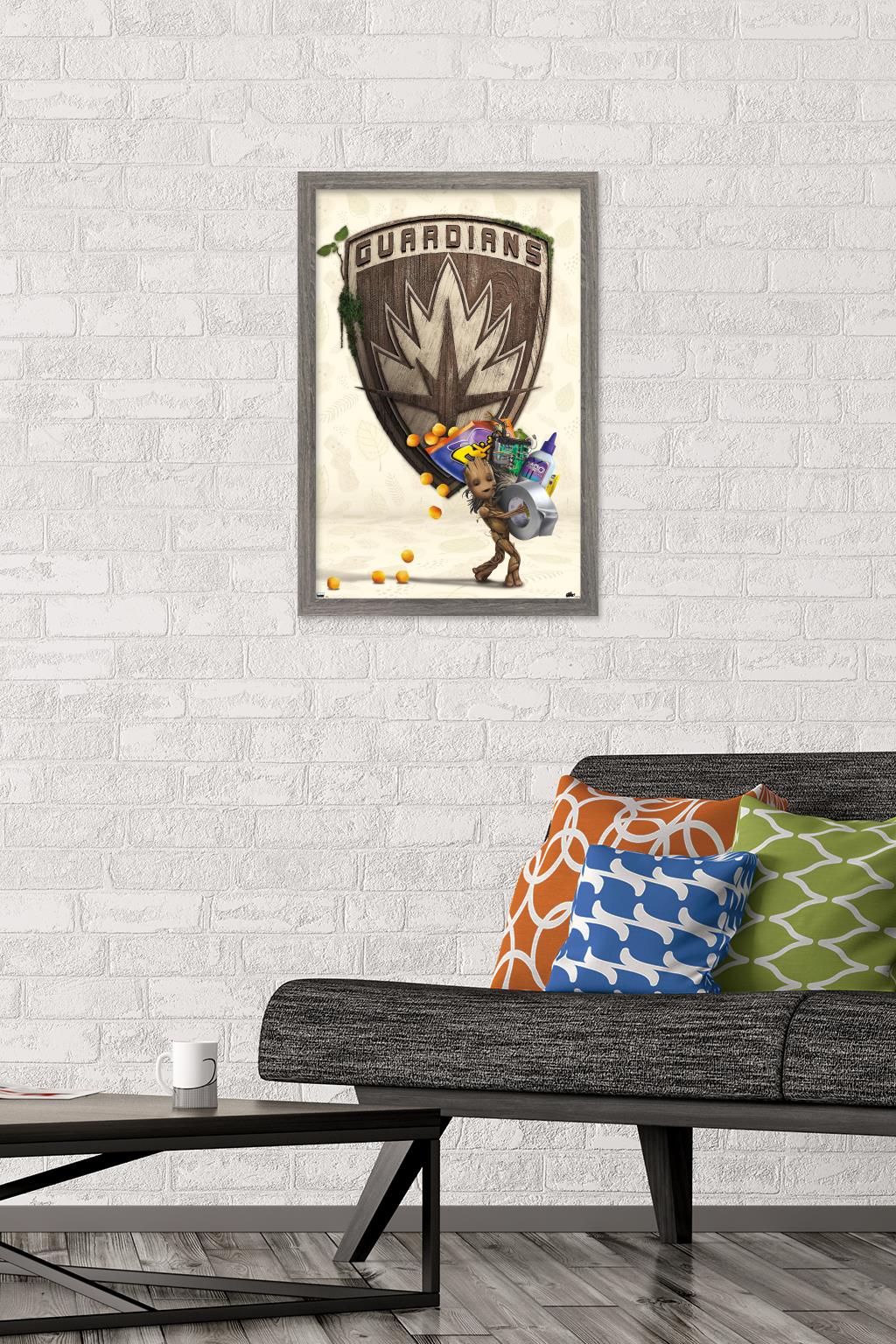 Marvel I Am Groot - Up to Something Wall Poster, 14.725" x 22.375" Framed