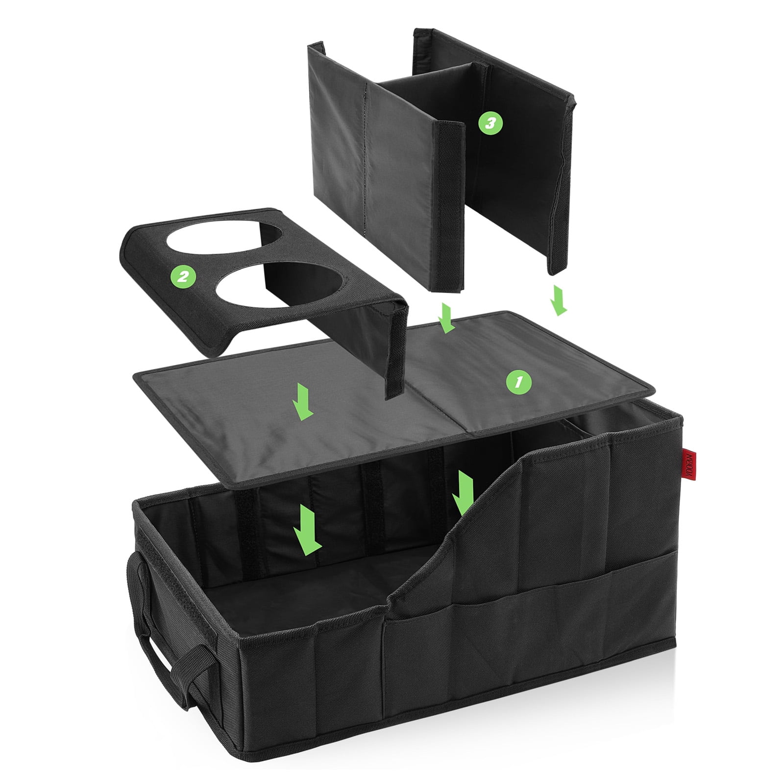 Sturdy Car Seat Storage Organizers With 2 Beverages Holders 4 Compartment For Front Back Vehicle Accessories