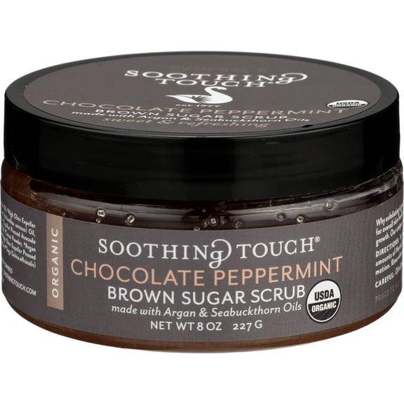 Soothing Touch Organic Herbal Brown Sugar Scrub, Chocolate Peppermint, 8 Oz C6