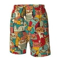 thumbnail image 5 of Kll Funny Owl Bird Men'S Casual Summer Beach Shorts Hawaiian Shorts With Pockets-3x-Large, 5 of 9
