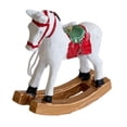 thumbnail image 2 of Estatua de caballo de Navidad, decoración de escritorio, diseño de escena, adorno para fiesta, accesorios de resina Blanco, 2 of 9