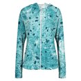 thumbnail image 6 of UPF 50+ Sun Protection Hoodie for Women - Abstract Fluid Art Print Long Sleeve Zip Up Jacket with Thumbholes & Pockets, Lightweight Summer Active Rash Guard Green L, 6 of 6