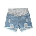 thumbnail image 3 of Bermuda Ripped Jeans Shorts for Women Trendy 2025 Maternity Elastic Band Jeans Solid Color Ripped Denim Baggy Dressy Casual Womens Jorts M-3XL, 3 of 4
