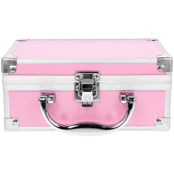 HOOWIFFY Portable Pink Cosmetic Case - Lightweight and Trendy Makeup Organizer