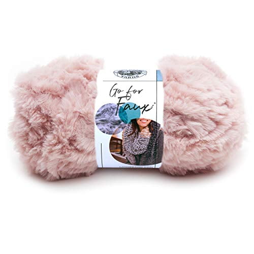 Lion Brand Yarn Go For Faux Pink Poodle Faux Fur Super Bulky Polyester ...