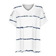 thumbnail image 6 of Summer Fashion Plus Size Tops for Womens 2025 Large Leaf Sleeve Printed Short Sleeved V-Neck Top, 6 of 8