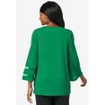 thumbnail image 2 of Jessica London Women's Plus Size Stretch Knit Mesh Inset Sleeve Tunic, 2 of 5