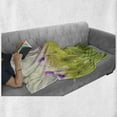 thumbnail image 6 of Watercolor Soft Flannel Fleece Throw Blanket, Abstract Blurred View of Purple Cosmos Flowers Blooming Meadow, Cozy Plush for Indoor and Outdoor Use, 50" x 70", Purple Apple Green White, by Ambesonne, 6 of 6