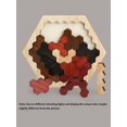 thumbnail image 1 of 1pc Hexagon Wooden Jigsaw Puzzle Honeycomb Style Brain Teaser Educational Kids Toy, 1 of 5