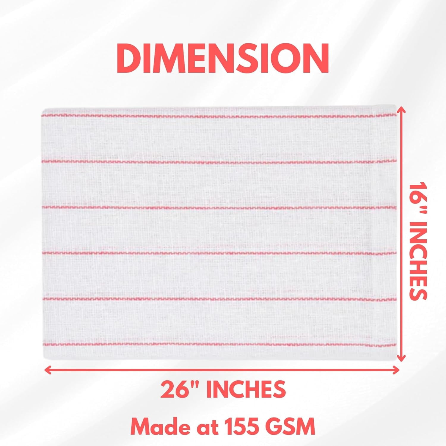 Americlassic Glass Towels Cotton s Red Pinstripe 60 Pack– Absorbent Dish & Kitchen Towel  16x26 Inch for Home & Restaurant