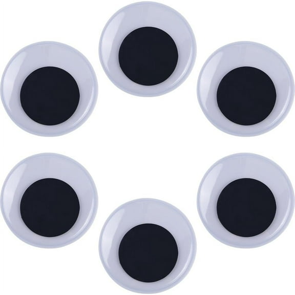 6 Pieces 3 Inches Large Googly Eyes Plastic Black White Round Self Adhesive Wiggle Google Eyes Stickers
