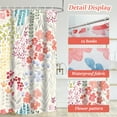 thumbnail image 3 of Dznils Cortina Shower de Tela Floral Colorida Boho, Patrón de Acuarela con Ganchos, 72 x 72, Beige, 3 of 11