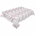 thumbnail image 2 of Geometric Abstract Lines In Pink Gray Table Cloth Waterproof Dining Tablecloth Kitchen Decorative Party Table Cover, 2 of 6