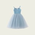 thumbnail image 4 of Robe Fille Enfants Tout-Petits Robe Princesse en Maille d'Été Sans Manches Plage Fête Décontractée Robe Bleu Ciel 4 Ans-5 Ans, 4 of 7
