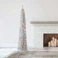 thumbnail image 3 of Home Heritage 7' 150 LED Pre-Lit Artificial Christmas Tinsel Tree, Silver, 3 of 12