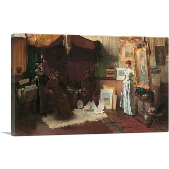 ARTCANVAS Fair Critics 1887 Canvas Art Print by Charles Courtney Curran - Size: 18" x 12" (1.50" Deep)