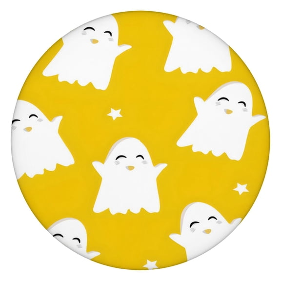 Halloween Black Cat Pattern Tablecloth - Elastic Edge Waterproof Round Table Cover with Full Moon Art,52 inch Round Elastic Tablecloth