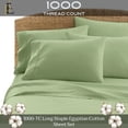 thumbnail image 2 of Twin 6-Piece Sheet Set 1000-Thread Count 100% Pure Organic Cotton, 18" Deep Pockets (1 Flat, 1 Fitted, 4 Pillowcases) - Sage, 2 of 7