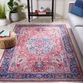thumbnail image 3 of SAFAVIEH Serapi Mia Oriental Machine Washable Area Rug, Navy/Red, 5'3" x 7'6", 3 of 13