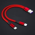 thumbnail image 5 of Type-C Splitter Charging Cable 2 in1 USB Charge Cable Type-C Micro-USB Connector Multi-Charging Cable Braided Cord, 5 of 5