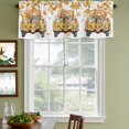 thumbnail image 3 of Squirrel Truck Fall Curtain Valances for Windows, Kitchen Valance Window Treatments Panel 2 Pack, Autumn Floral Botanical Orange Rod Pocket Short Curtains for Bathroom Bedroom 60 x 18 Inch, 3 of 8