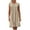 summer dresses-Khaki, variant on Brilliant Summer Dresses for Women under $10 Women's Round Neck Short Sleeved Pleated Solid Linen Loose Fitting Dress Straight Skirt Brown XXL