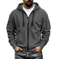 thumbnail image 2 of Trikvn Men's Full Zip Hoodies Sweatshirts Long Sleeve Casual Athletic Jackets with Arm Zipper Pockets Outdoor Hiking Workout Activewear Winter Coats Relaxed Fit Outerwear, 2 of 5