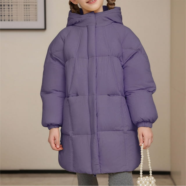 Parkas de manga larga de invierno para niños, chaqueta de plumón con capucha, chaqueta corta para niños y niñas, chaqueta gruesa y cálida, parte superior de poliéster para niños