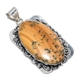 thumbnail image 2 of Natural Honey Dendritic Gemstone 925 Sterling Silver Gift Pendant 2.36", 2 of 2