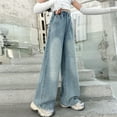 thumbnail image 3 of GYRATEDREAM Girls Jeans Baggy Pants Wide Leg/Flare/Skinny Denim Ripped High Waisted Teen Clothes Casual Streetwear Long Pants with Pocket Kids 5-14Y, 3 of 11