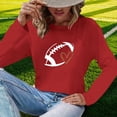 thumbnail image 6 of Fznquz Red Oversized Tshirts for Women Game Day Long Sleeve Casual Tops Tunic Football Graphic Sunday Funday Women Tops XXL, 6 of 6