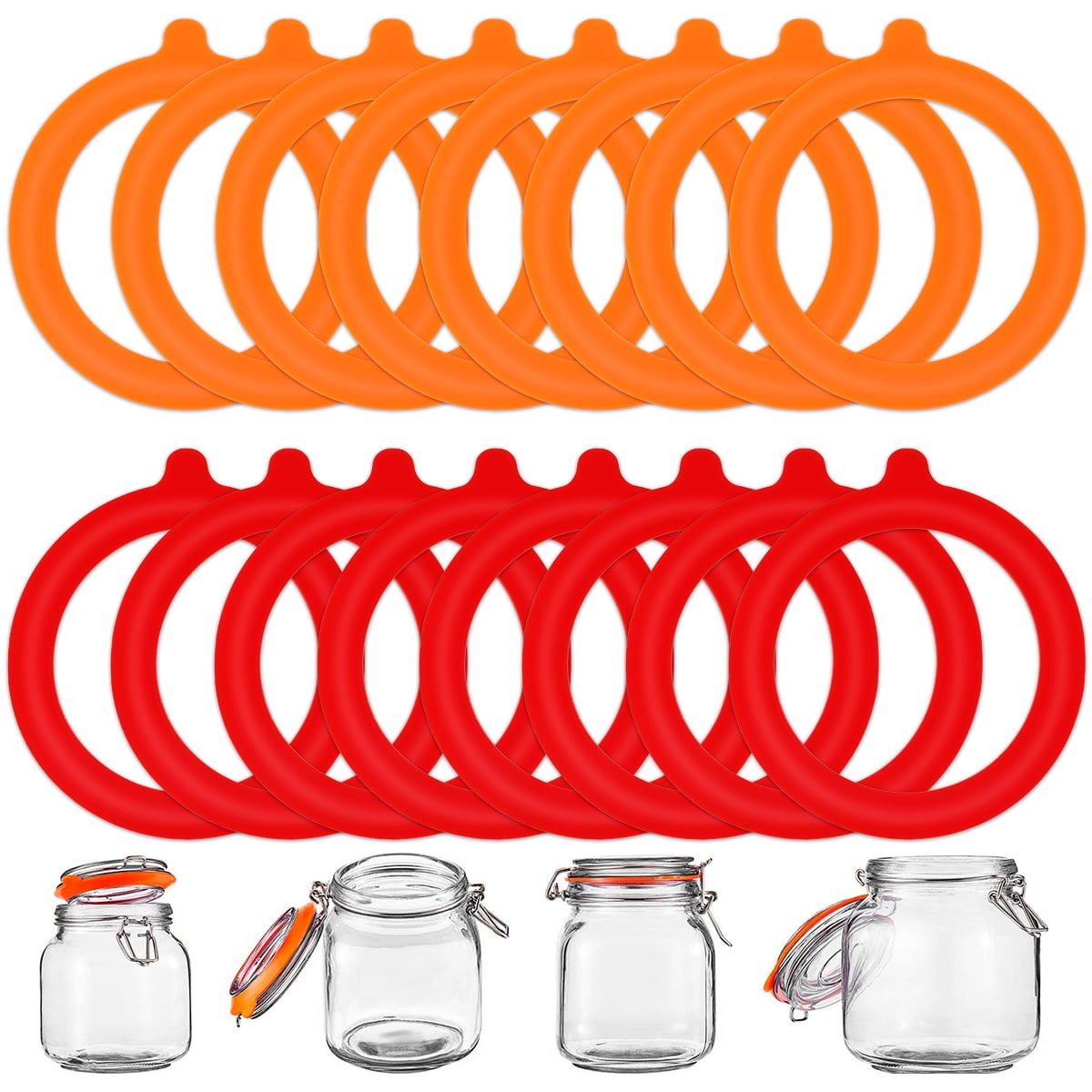 4Pc Leak Proof Cap Storage Lid W/Silicone Liner Gasket For Mason Jar Replacement