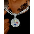 thumbnail image 4 of Steelers GEM Chain Necklace – Silver Bling Pendant with 24-Inch Hip Hop Cuban Chain – Pittsburgh Football Fan Jewelry, 4 of 4