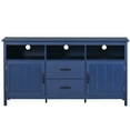 thumbnail image 3 of TV Stand for TV Up to 68In, Modern TV Console with 2 Doors and 2 Drawers Open Style Cabinet, Sideboard Accent Cabinet with Shelves for Living Room, Bedroom, Easy Assembly, Navy, 3 of 7