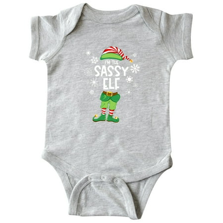 

Inktastic Funny Christmas I m the Sassy Elf with Shoes and Hat Gift Baby Boy or Baby Girl Bodysuit