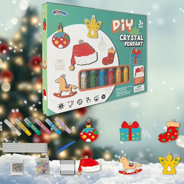 Juego de pintura con pegamento de cristal sin hornear para niños, lindo y creativo para niños de 3 años en adelante
