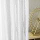 thumbnail image 5 of Cortinas transparentes Deconovo con bolsillo para varilla, de jacquard y rayas blancas, para sala de estar, 132 cm de ancho x 137 cm de largo (juego de 2), 5 of 7