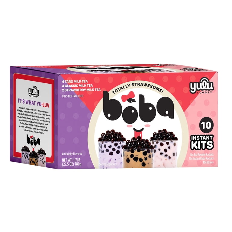 Yulu Instant Boba 10 Drink Variety Pack, Classic, Taro, and
