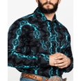 thumbnail image 1 of Camisa tribal occidental de mezclilla para hombre, informal, para fiestas al aire libre, patrón HD, botones, suave, cómoda, camisa de solapa, camiseta de manga larga, 1 of 6