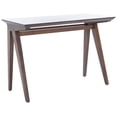 thumbnail image 3 of SAFAVIEH Reid Solid Modern Glam Writing Desk, Walnut, 3 of 11