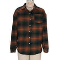 thumbnail image 6 of UVEASISHA Plaid Shacket for Women Fleece Lined Button Down Shirt Jackets Fall Winter Long Sleeve Lapel Blouses Lightweight Trendy Checkered Jacket with Pocket Brown XXL, 6 of 9
