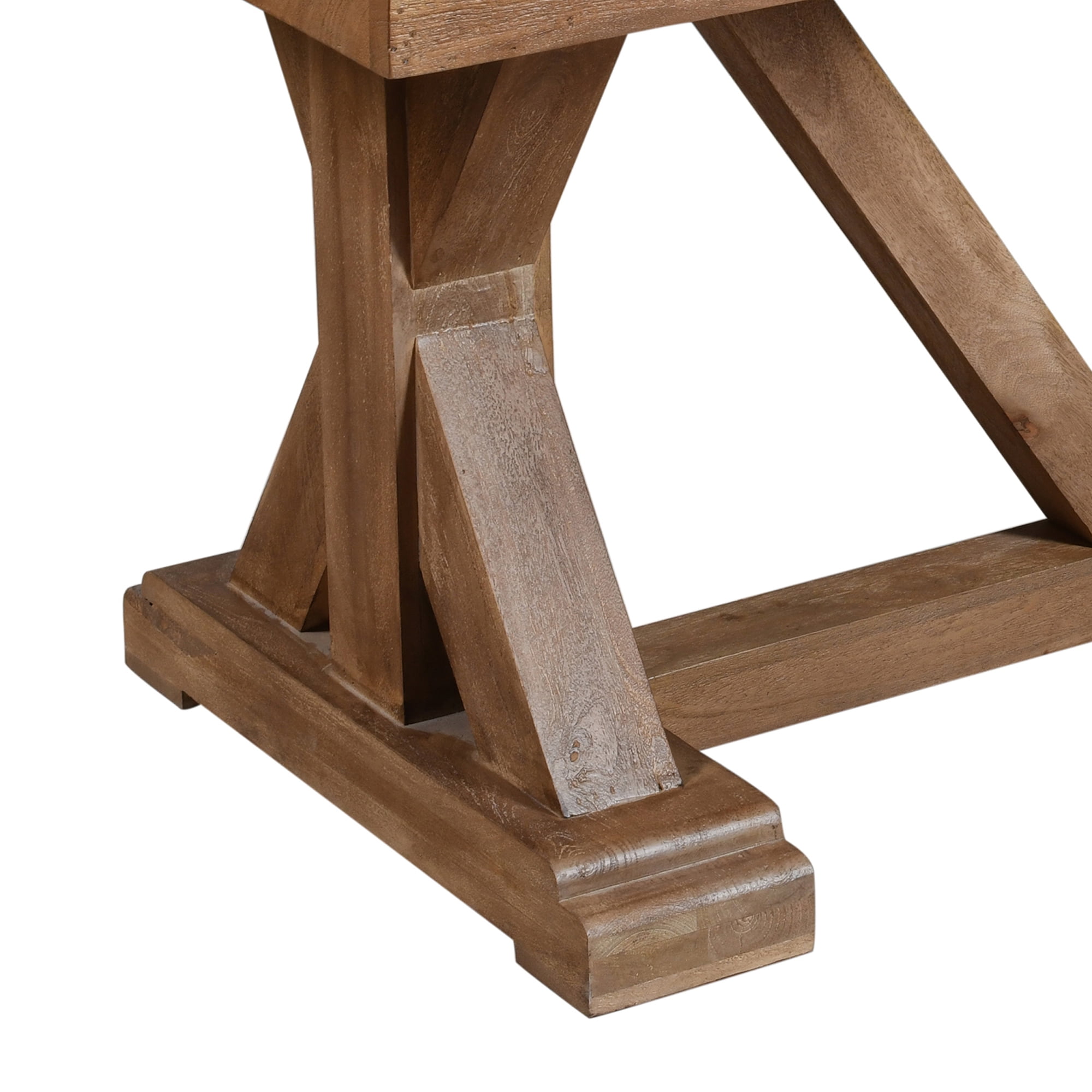 Ox Bay Quia 84" Wood Herringbone Rectangular Dining Table for 6 to 8 Person, Farmhouse Kitchen Table, Natural Finish