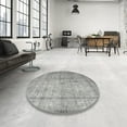 thumbnail image 3 of Ahgly Company Indoor Round Traditional Granite Gray Persian Area Rugs, 4' Round, 3 of 6