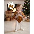thumbnail image 3 of BemeyourBBs Baby Girl Romper Long Sleeve Gingerbread Embroidery Jumpsuit Headband, 3 of 9